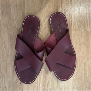 Madewell Maroon Slip on Sandals